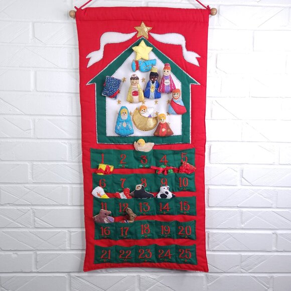 Vintage MFA Boston Fabric Felt Christmas Advent Calendar Wall Hanging Plush - Picture 1 of 6